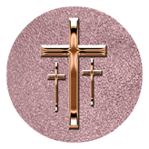 DAROUND 517 BZ SH OR Bronze 3 Crosses Shimmer Orchid Background